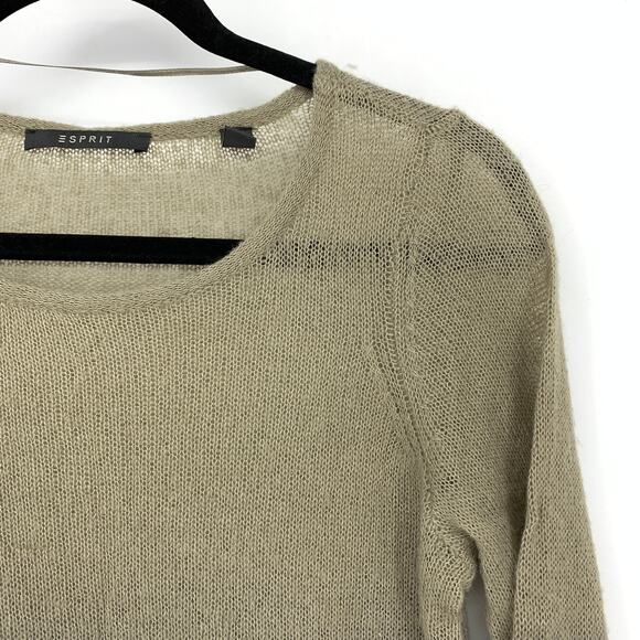 Esprit Pullover Sweater Womens Size Small Ombre Mohair Wool Blend Beige Gray - Picture 3 of 6